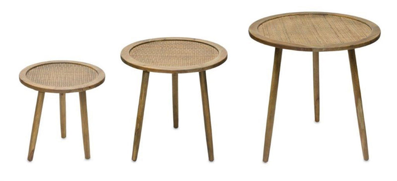 Round End Tables (Set of 3) - Brown