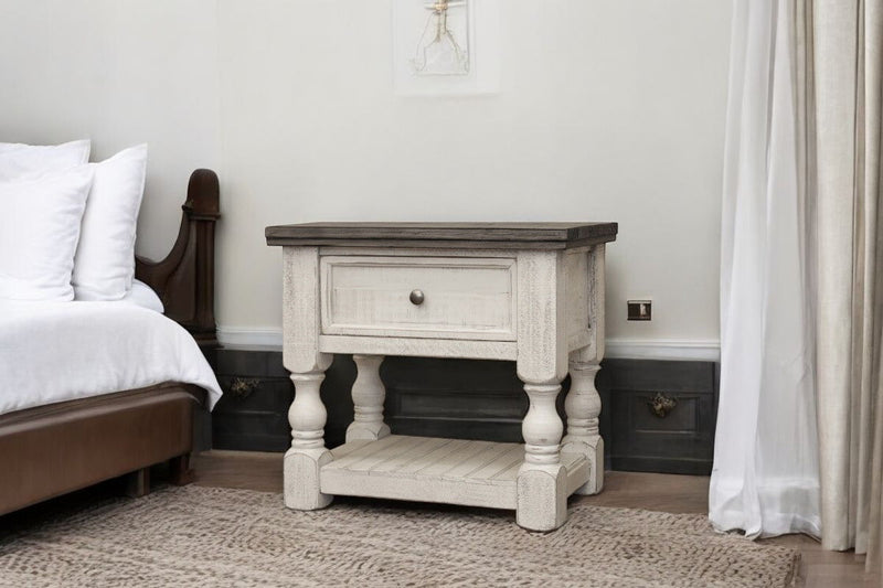 27" One Drawer Nightstand - Ivory