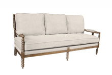 Load image into Gallery viewer, Linen Blend Sofa With Brown Legs - Ivory
