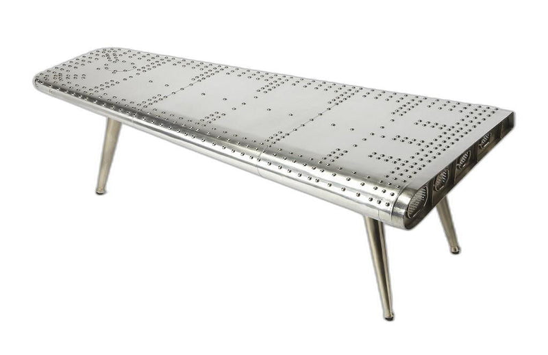 Aluminum And Metal Coffee Table - Silver
