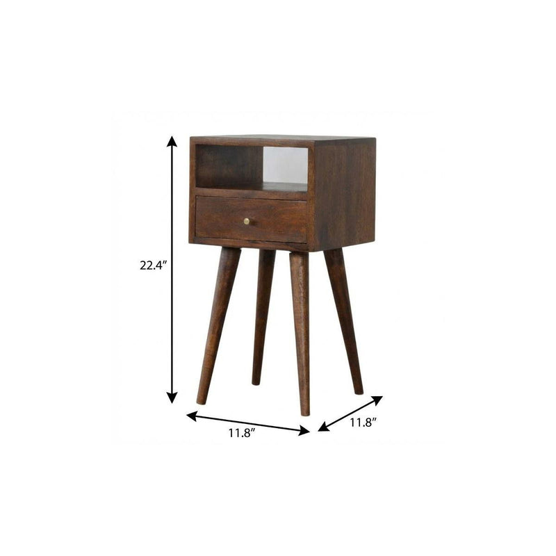 Solid Wood One Drawer Nightstand - Chestnut