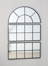 Load image into Gallery viewer, Large Arched Wall Mirror With 3 Separate Sections - Black
