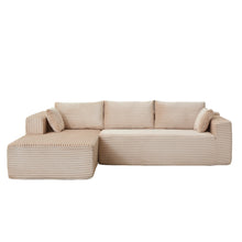 Load image into Gallery viewer, Compression Sectional Couch With Comfy Chaise, Boneless L Shape Sofa With Deep Seat
