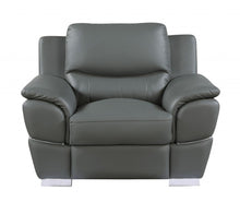 Load image into Gallery viewer, Leather Match Arm Chair - Gray And Silver
