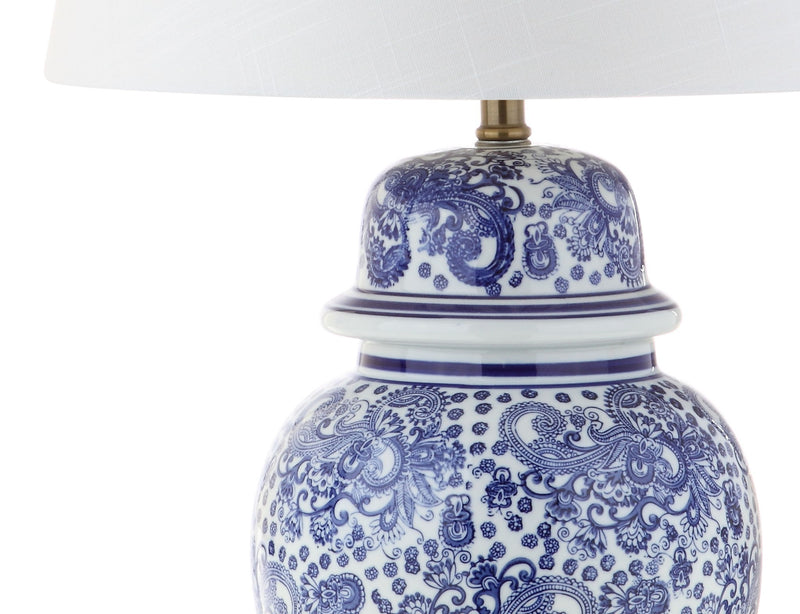 30" Novelty Table Lamp With Drum Shade - Blue