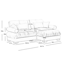 Load image into Gallery viewer, Modern Sectional Sofa With Ottoman, Round Bolster Armrests, Waist And Throw Pillows
