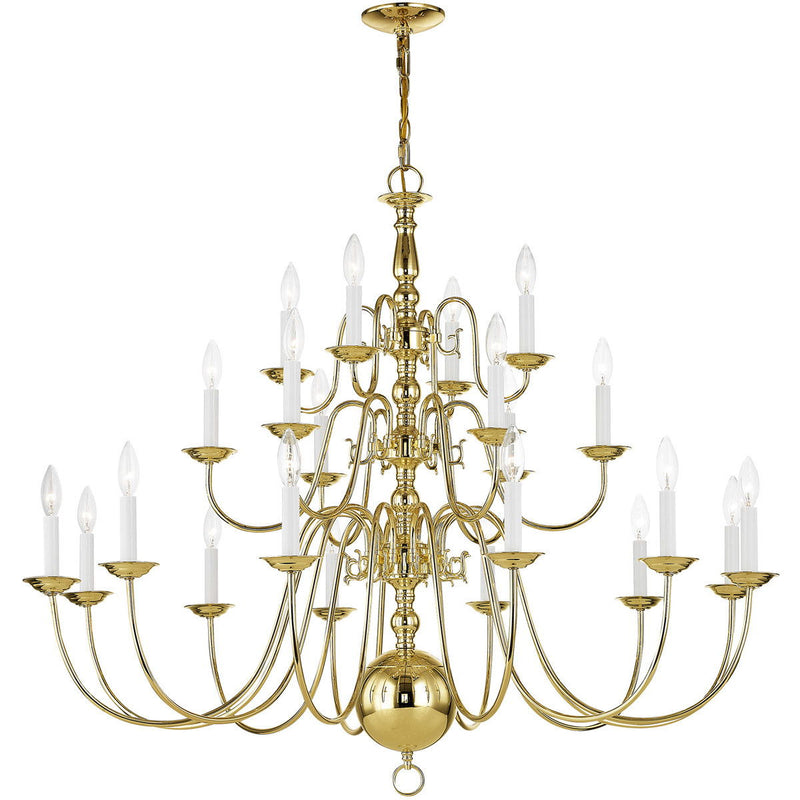 Multi Light Dimmable Chandelier With Shades - Brass