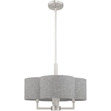 Load image into Gallery viewer, 17" Four Light Dimmable Chandelier With Shades - Nickel / Pearl Silver

