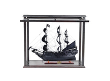 Load image into Gallery viewer, Hand Painted Pirate Medium Open Display Case Model Boat - Black / Pearl
