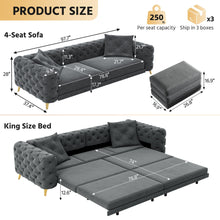 Load image into Gallery viewer, 3 In 1 Convertible Sleeper, Deep Seat Pull Out Sofa Bed, Button Tufted
