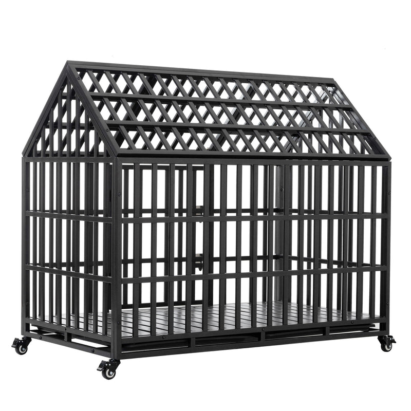 Heavy Duty Dog Crate Lockable Wheels