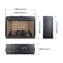 Load image into Gallery viewer, Infrared Quartz Heater Fireplace Insert -Woodlog Version With Brick
