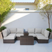 Load image into Gallery viewer, Stylish Modular Wicker Patio Seating Group
