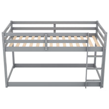 Load image into Gallery viewer, Twin over Twin Floor Bunk Bed with Ladder , Gray(Old SKU:WF281727AAE/WF286602AAE)
