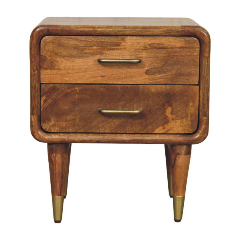 Solid Wood Two Drawer Nightstand (738449) - Brown