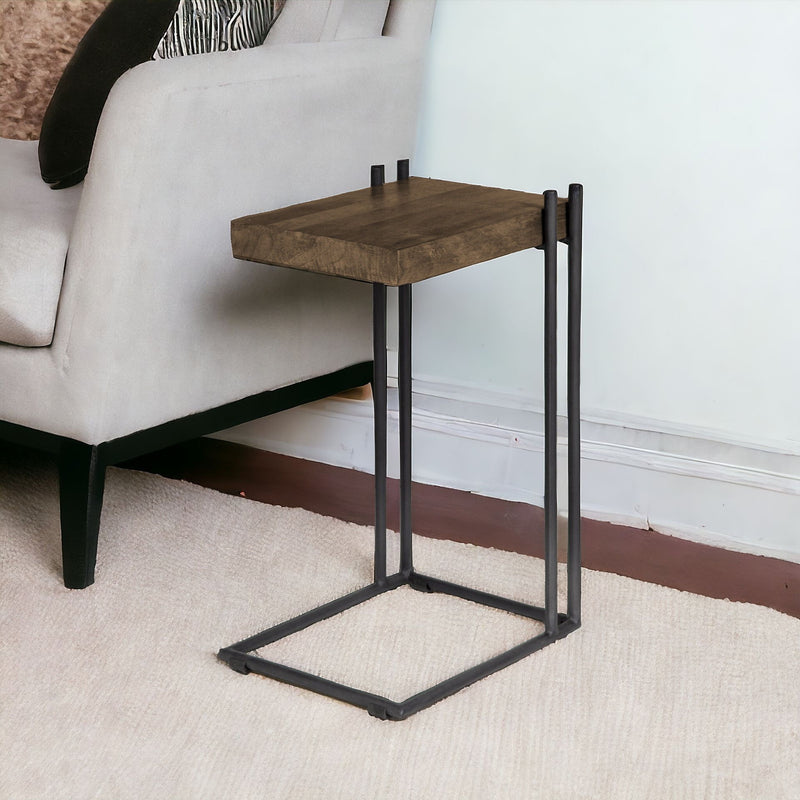 27" Solid Wood Square End Table - Brown