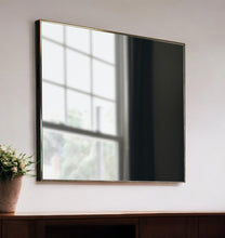 Load image into Gallery viewer, 32" Square Metal Framed Accent Mirror - Gray
