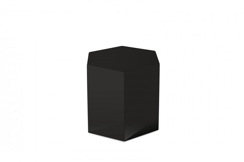 13" High Gloss Manufactured Wood Hexagon End Table - Black