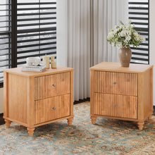 Load image into Gallery viewer, Modern Fluted Nightstand With 3 Drawers

