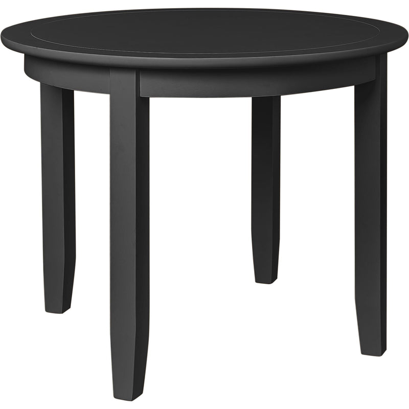 39" Solid Wood Round Top Dining Room Table - Black