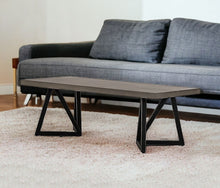 Load image into Gallery viewer, Modern Concrete Metal Coffee Table - Dark Gray And Black

