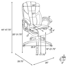 Load image into Gallery viewer, Swivel Office Chair With Armrests, Adjustable Height - Brown
