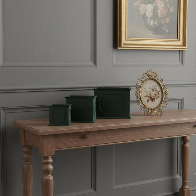 Rectangular Planter Boxes (Set of 3) - Green