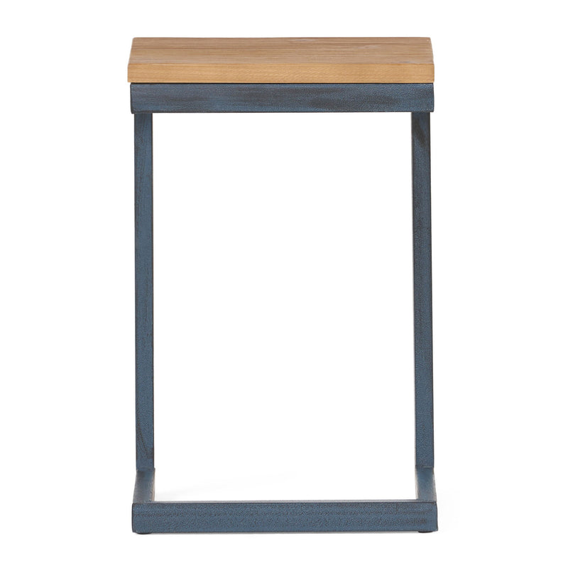 Wood Iron End Table (727049) - Walnut / Black