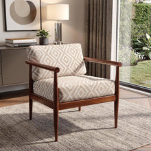 Load image into Gallery viewer, Fabric Geometric Arm Chair - Beige And Brown

