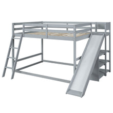 Load image into Gallery viewer, Bunk Bed With Ladder, Slide, And Shelves Pine Wood
