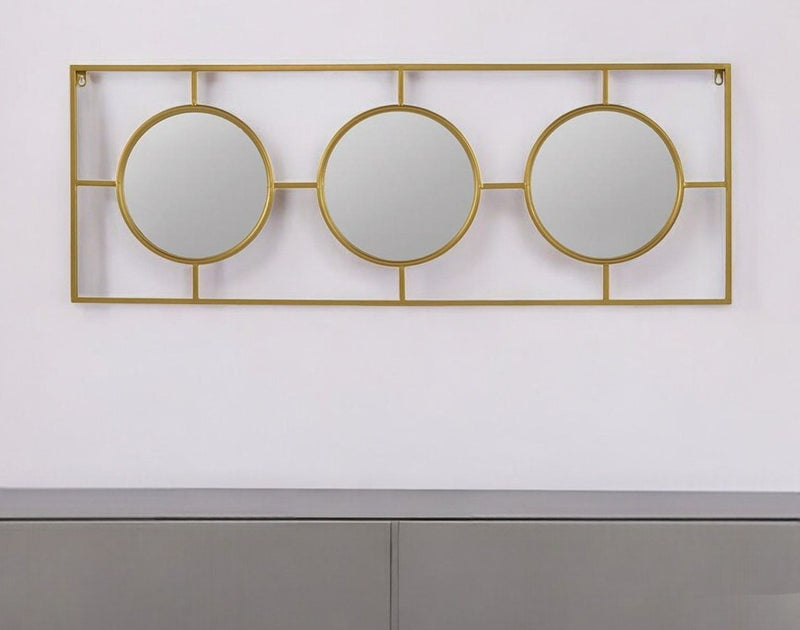 16" Iron Framed Accent Mirror - Gold