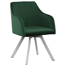 Load image into Gallery viewer, Tufted Swivel Dining Chair With Slim Sloped Arms - Green
