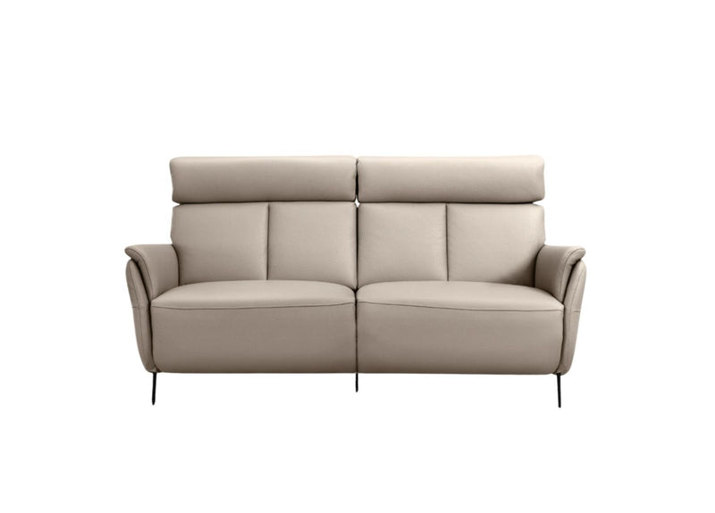 Leather Reclining USB Sofa - Light Gray