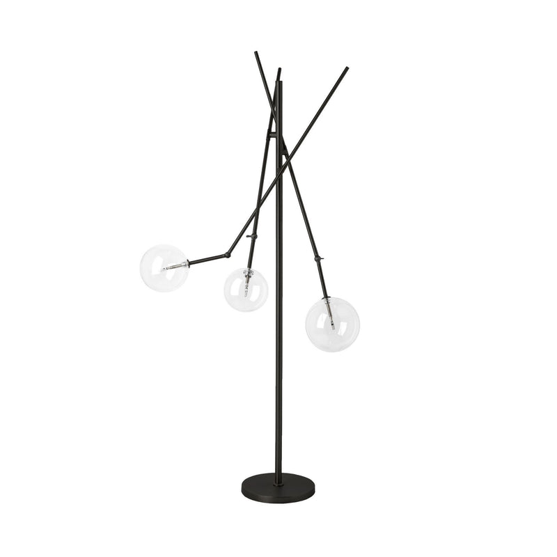 Tri Globe Contemporary Metal Floor Lamp - Black