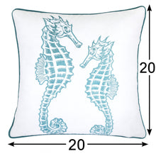 Load image into Gallery viewer, Seahorses Pillow Cover With Matching Back
