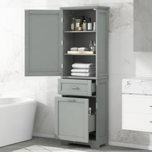 Load image into Gallery viewer, Tall Freestanding Bathroom Storage Cabinet With Adjustable Shelf And 2 Drawers
