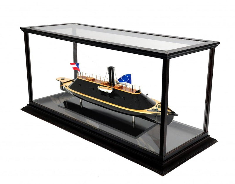 Hand Painted CSS Virginia Display Case Model Boat - Brown / Black