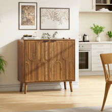 Load image into Gallery viewer, Farmhouse Style Sideboard Buffet Cabinet With Storage Bar Cabinet - Walnut
