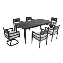 Load image into Gallery viewer, Modern Outdoor Patio Dining Set With Table And Chairs With Sunbrella Cushions
