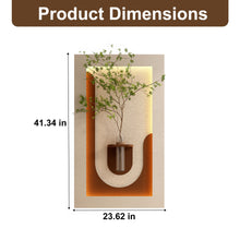 Load image into Gallery viewer, Adjustable 3 Color LED Sandstone Wall Decor With Simulated Plants, Vase &amp; Rabbit Statue - Light Coffee
