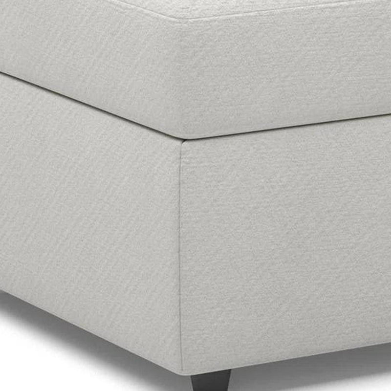 Chenille Storage Ottoman (714337) - Beige / Black