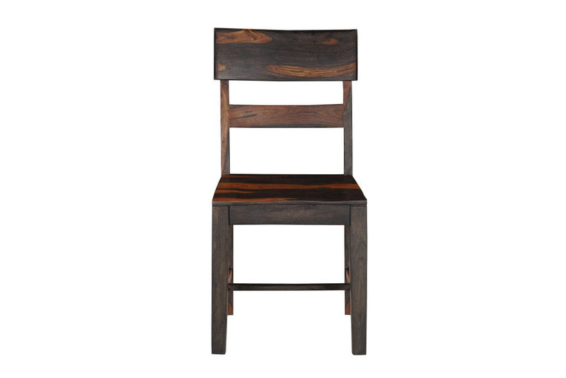 Solid Wood Ladder Back Dining Side Chairs (Set of 2) - Dark Brown