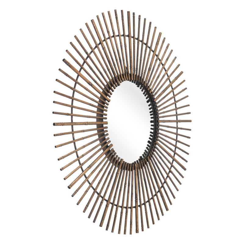 Tribal Round Mirror - Gold