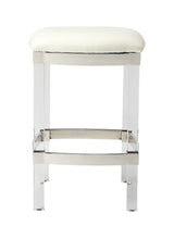 Load image into Gallery viewer, Backless Counter Height Bar Chair - White / Clear

