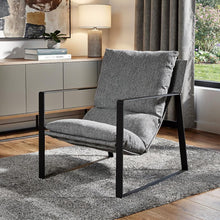Load image into Gallery viewer, Fabric Wingback Chair - Gray / Black
