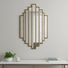Load image into Gallery viewer, 32" Diamond Metal Framed Accent Mirror - Gold
