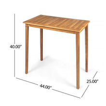Load image into Gallery viewer, Outdoor Minimalist Acacia Wood Rectangle Bar Table
