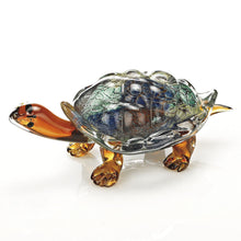 Load image into Gallery viewer, Murano Turtle Figurine Tabletop Sculpture (376123) - Clear / Brown / Green
