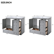 Load image into Gallery viewer, Shaker Free Standing Bathroom Vanity Cabinet &amp; Sink, Soft Close Drawers, Soft Close Doors
