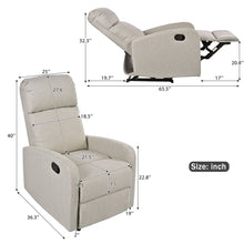 Load image into Gallery viewer, Modern Recliner Manual, Home Theater Chair With Adjustable Backrest
